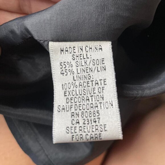 Vintage Talbots 90s Silk Linen Two-Piece Set Midi Skirt + Top Womens Size 10 - Picture 7 of 8